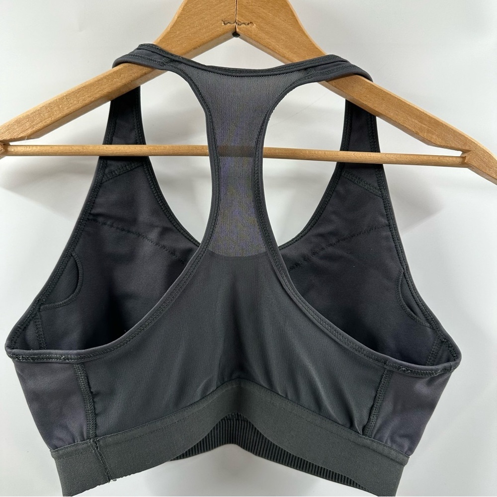 Adidas Women's Charcoal Grey Racerback Sports Bra - Picture 4 of 4